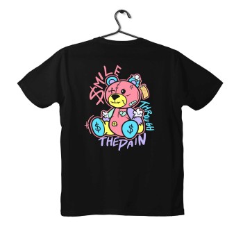 T-shirt Unisex Black Με Σταμπα Smile the pain 2