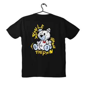 T-shirt Unisex Black Με Σταμπα Smile the pain