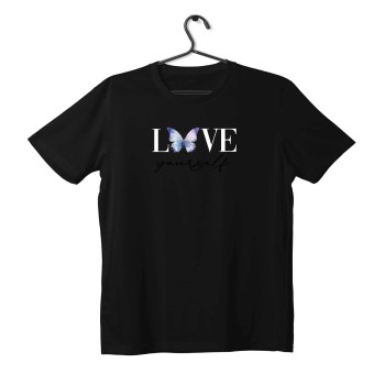 T-shirt Unisex Black Με Σταμπα Love Butterfly