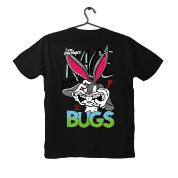 T-shirt Unisex Black Με Σταμπα Rabit Bugs