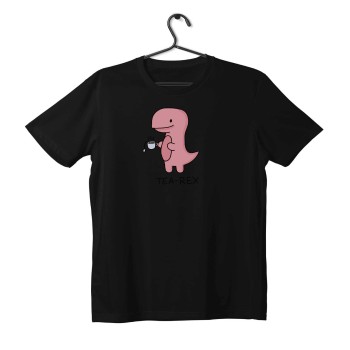 T-shirt Unisex Black Με Σταμπα Tea rex