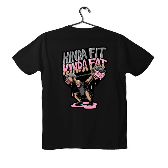 T-shirt Unisex Black Με Σταμπα Kindafit