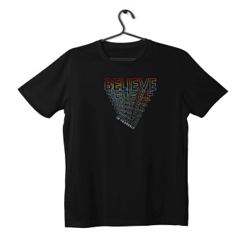 T-shirt Unisex Black Με Σχέδιο Believe