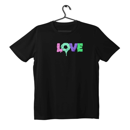 T-shirt Unisex Black Με Σχέδιο Love
