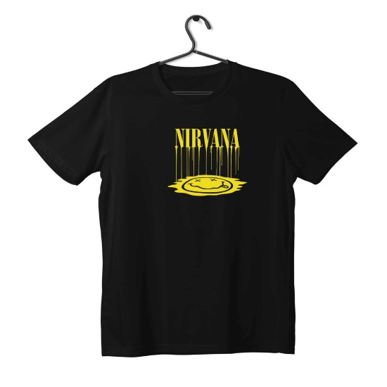 T-shirt Unisex Black Με Σχέδιο Nirvana