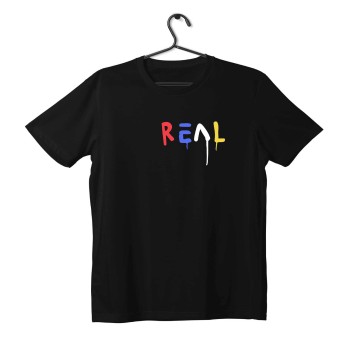 T-shirt Unisex Black Με Σχέδιο Real