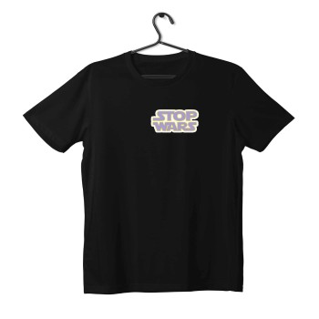 T-shirt Unisex Black Με Σχέδιο Stop Wars 2