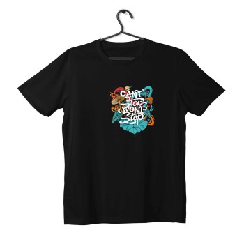 T-shirt Unisex Black Με Σχέδιο Cant Stop Wond Stop