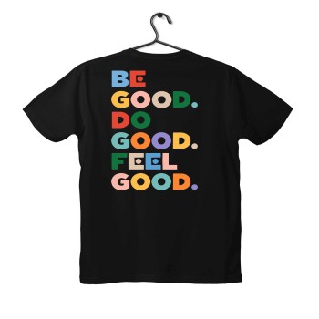 T-shirt Unisex Black Με Σχέδιο Be Good