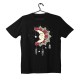 T-shirt Unisex Black Με Σχέδιο Floral moon