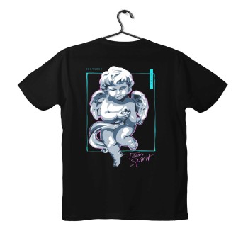 T-shirt Unisex Black Με Σχέδιο Teen spirit