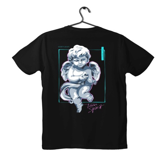 T-shirt Unisex Black Με Σχέδιο Teen spirit