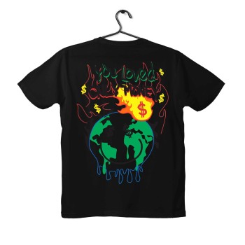 T-shirt Unisex Black Με Σχέδιο Hot money