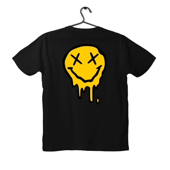 T-shirt Unisex Black Με Σχέδιο Melting smile