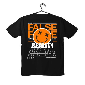T-shirt Unisex Black Με Σχέδιο False Face