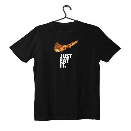 T-shirt Unisex Black Με Σχέδιο Just eat it.