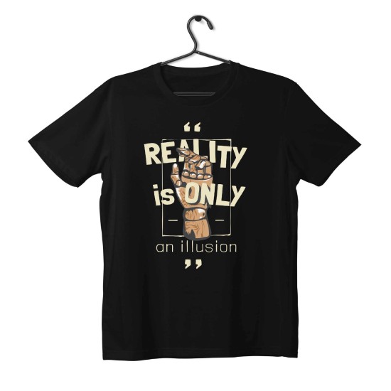 T-shirt Unisex Black Με Σχέδιο Reality is only