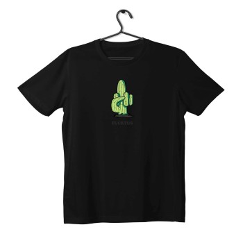 T-shirt Unisex Black Με Σχέδιο Fucktus