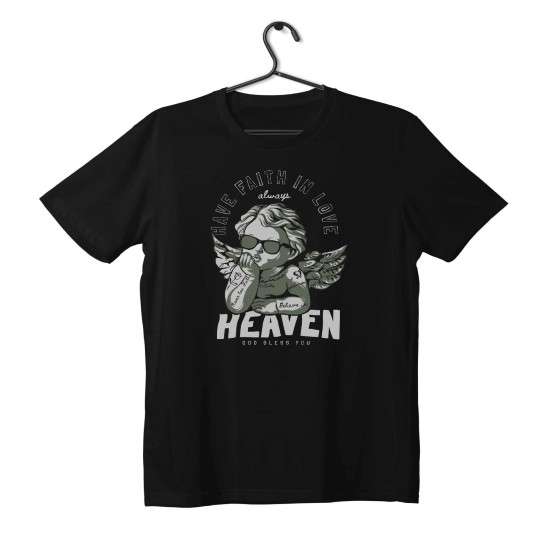 T-shirt Unisex Black Με Σχέδιο Heaven