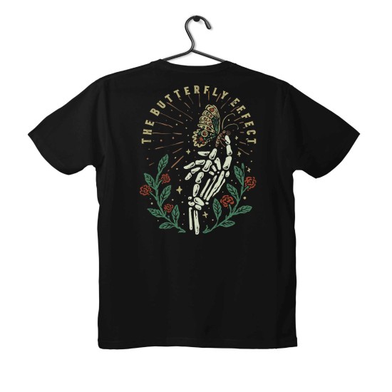 T-shirt Unisex Black Με Σχέδιο The butterfly efect