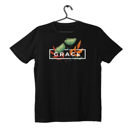 T-shirt Unisex Black Με Σχέδιο Grace