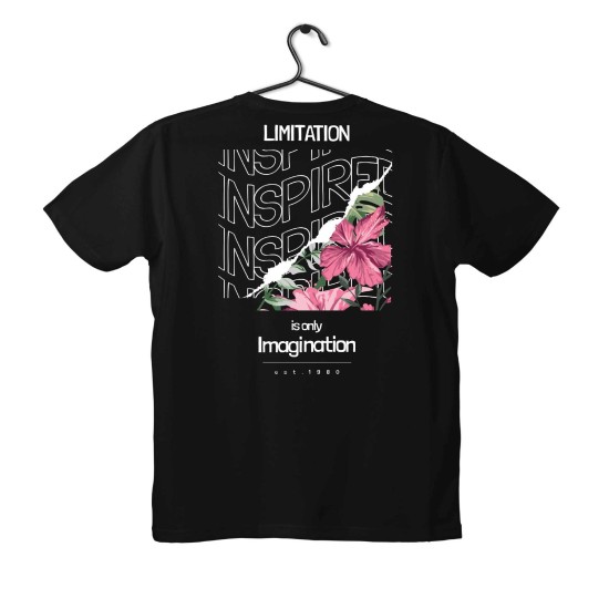 T-shirt Unisex Black Με Σχέδιο Lamitation