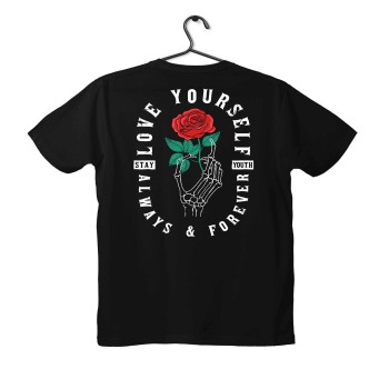 T-shirt Unisex Black Με Σχέδιο Love yourself