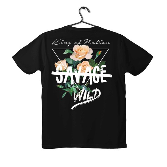T-shirt Unisex Black Με Σχέδιο Savage wild