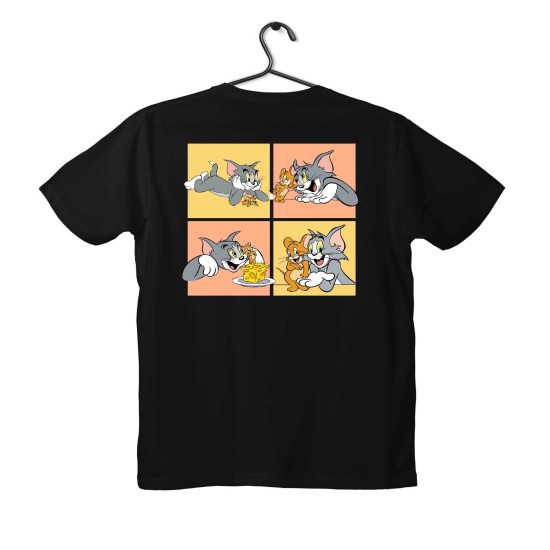 T-shirt Unisex Black Με Σχέδιο Tom Jerry Love
