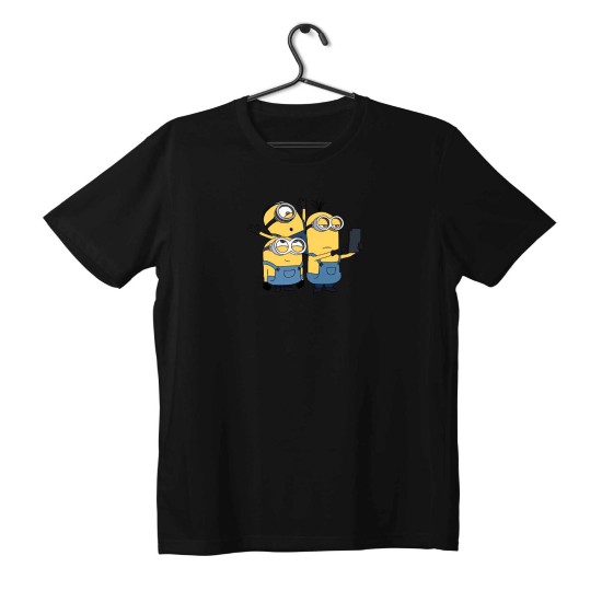T-shirt Unisex Black Με Σχέδιο Minions