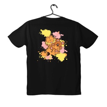 T-shirt Unisex Black Με Σχέδιο Garfield teddy bear
