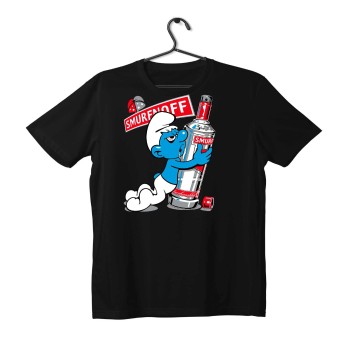T-shirt Unisex Black Με Σχέδιο Smurfnoff