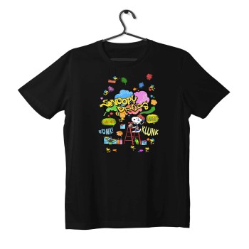 T-shirt Unisex Black Με Σχέδιο Snoopy drops