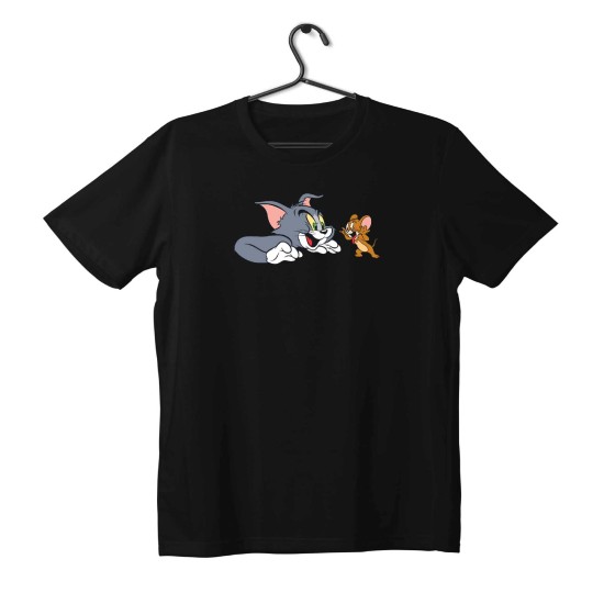 T-shirt Unisex Black Με Σχέδιο Tom Jerry