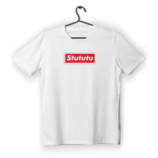 T-shirt Unisex White Με Σχέδιο Stututu
