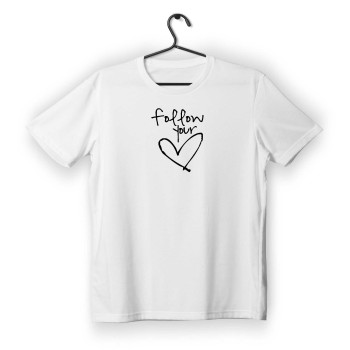 T-shirt Unisex White Με Σχέδιο Follow your