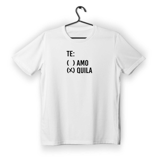 T-shirt Unisex White Με Σχέδιο Amo Quila