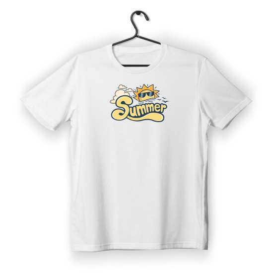 T-shirt Unisex White Με Σχέδιο Summer day