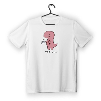T-shirt Unisex White Με Σταμπα Tea rex