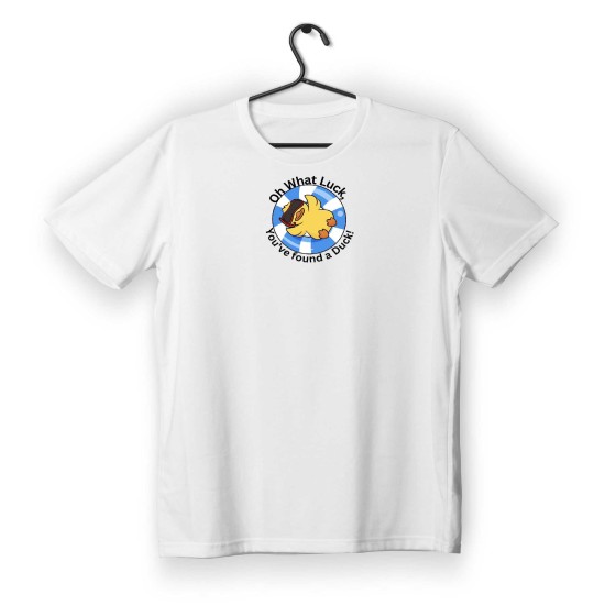 T-shirt Unisex White Με Σταμπα Oh what Luck