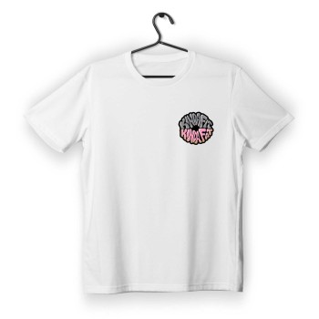 T-shirt Unisex White Με Σταμπα Kindafit