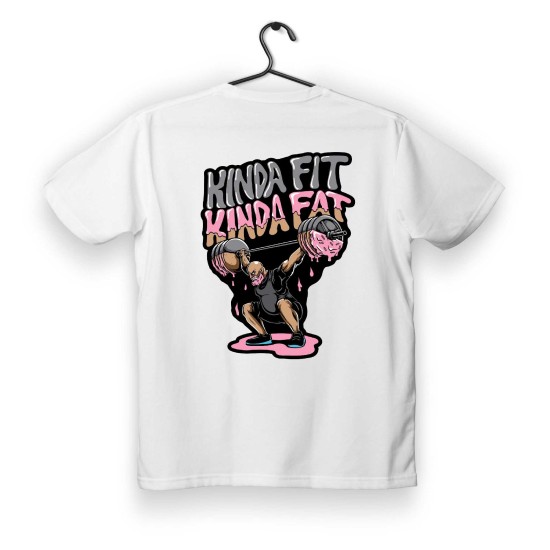 T-shirt Unisex White Με Σταμπα Kindafit