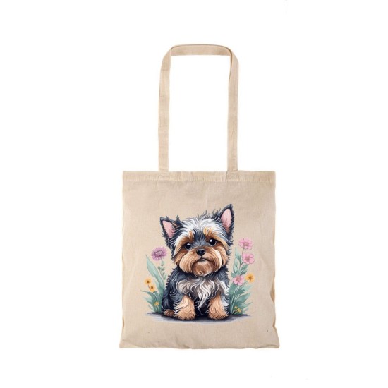 Τσάντα αγοράς ( NATURAL) με μακριά χερούλια  SWEET DOG