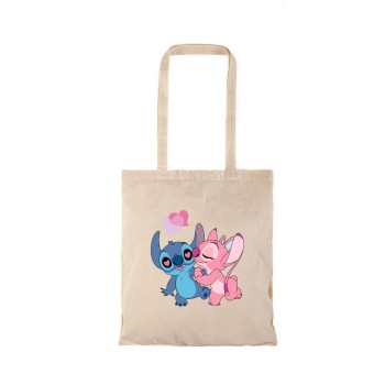 Τσάντα αγοράς ( NATURAL) με μακριά χερούλια STITCH AND ANGEL