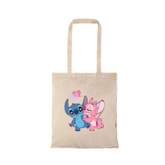 Τσάντα αγοράς ( NATURAL) με μακριά χερούλια STITCH AND ANGEL