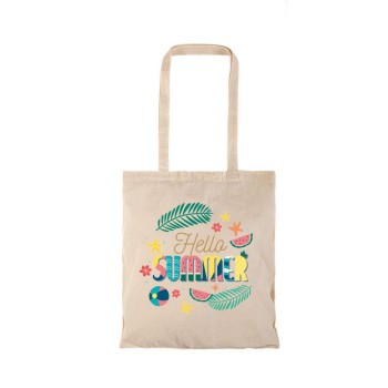Τσάντα αγοράς ( NATURAL) με μακριά χερούλια HELLO SUMMER4