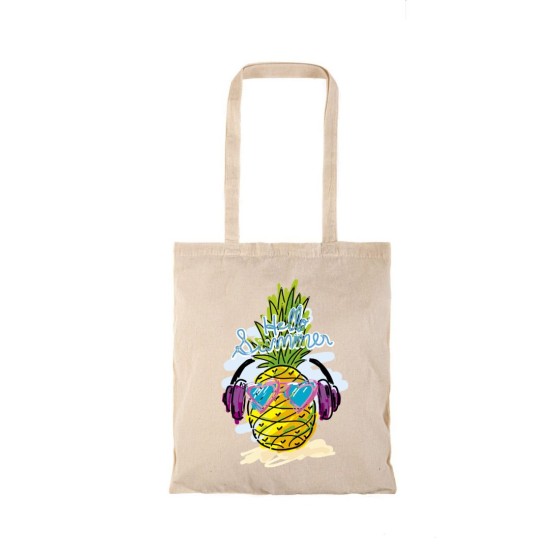 Τσάντα αγοράς ( NATURAL) με μακριά χερούλια HELLO SUMMER5