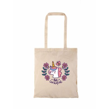Τσάντα αγοράς ( NATURAL) με μακριά χερούλια UNICORN