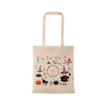 Τσάντα αγοράς ( NATURAL) με μακριά χερούλια HALLOWEN2