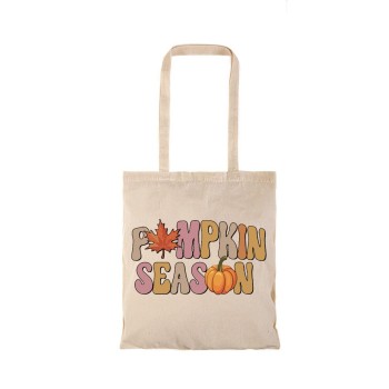 Τσάντα αγοράς ( NATURAL) με μακριά χερούλια PUMPKIN SEASON